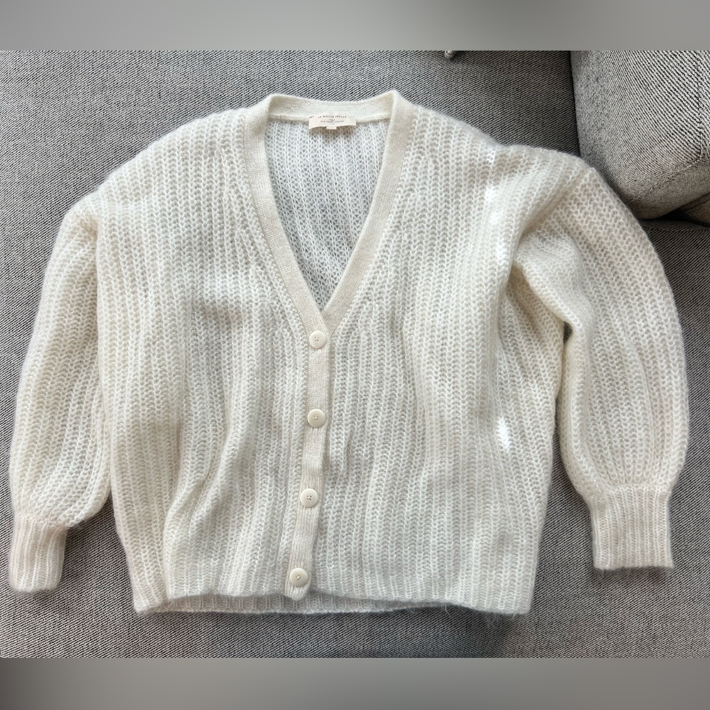 Sézane mohair ecru cardigan